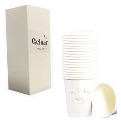 Geloar One Day Away Rehearsal Dinner Party Cups, 20 Pack 9oz Gold One Day Away Disposable Paper Party Cups for Rehearsal Dinner Wedding (One Day Away Cups)