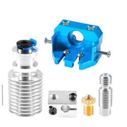 ATNSINC for E3D V6 Hotend Kit, 3D Printer All Metal Mount Fixed Blocks, Remote Short Direct Heat Sink 1.75mm Compatible with E3D V6 hotend, and Nozzle/Heater Block for Feeding 3D Printer Extruder