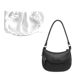 Ling Chuang White Purses for Women Tote Handbag and Woven Indentation Crossbody Bag