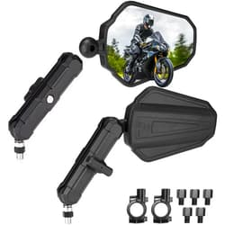 KEMIMOTO Motorcycle Side Mirrors M8 M10 Bolt Handlebar Mount Adjustment Universal Adventure Rearview Mirrors Convex Foldable 360 Degrees Compatible with ATV Scooter Dirt Bike