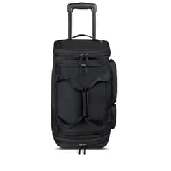 Solo New York Leroy Carry-On Wheeled Duffle Bag, 49L Capacity, Black - Made from Recycled Materials, 22 Inch