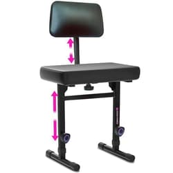 Liquid Stands Piano Bench Adjustable Stool – Music Keyboard Bench with Backrest Seat for Piano Keyboard Stand with Black Padded Cushion for Musicians Piano Stool Chair