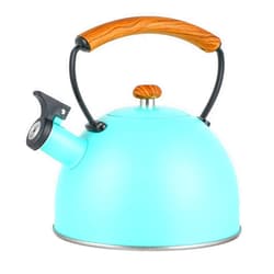 YSSOA Whistling Stovetop Tea Kettle, 3.2 Quart Stainless Steel Teapot with Cool Touch Ergonomic Handle, Hot Water Fast to Boil, Blue