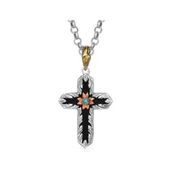 Montana Silversmiths Antiqued Two Tone Radiating Cross Necklace - NC4776