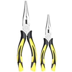 ZUZUAN Premium VISE-GRIP Long Needle Nose Pliers- 8” & 6‘’, Paper Clamp Precision, High Carbon Steel, Soft Grip with Wire Cutter, Long Nose Cutting Pliers for Home, Fishing, Jewelry, Crafts,2pcs
