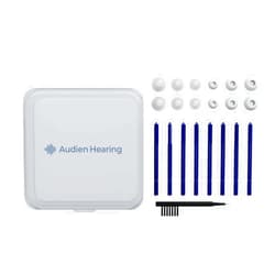 Audien Hearing Aid Wax Guard Kit – Compatible with Audien Atom One Hearing Aids - Includes Protective Case, 12 Replacement Earbuds, 8 Wax Guards, Cleaning Brush with Screwdriver