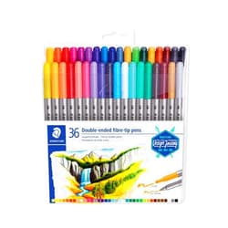 Staedtler Double Ended Markers, Assorted Bullet Tips, Assorted Colors, 36/Pack