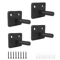 OIXXAF Floating Shelf Brackets 2 Inch Heavy Duty Hidden Shelving Brackets for Floating Wood Shelves Hardware Rod with 3/8 Diameter,4 Pack Solid Steel Blind Shelf Supports with Screws