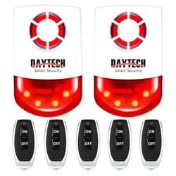 Daytech Strobe Siren Alarm Home Caring Loud Outdoor SOS Alert System 2 Red Flashing Siren,5 Remotes Panic Button for Store Home Hotel Jewelry Shop Security Alarm