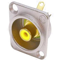 Neutrik NF2D-4 RCA Jack Connector D-Series Yellow/Nickel