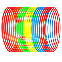 Libima Obstacle Course Ring Set Exercise Hoop for Kids Large Hoop Plastic Toys Playground Toys for Gymnastics Practice Party Games Educational Activities Holiday Decor, 5 Colors(15.8 Inch, 12 Pcs)