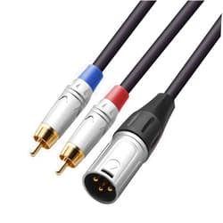 tisino 2 RCA to XLR Male Y Splitter Cable, Unbalanced Dual RCA Male to 1 XLR Splitter Duplicator Lead Y-Cable Adapter - 10 feet