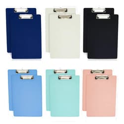 BOMEI PACK Office Plastic Clipboards, 12Pack Low Profile Assorted Colors Clip Boards Pack, 12.5 x 9 Inch A4 Letter Size