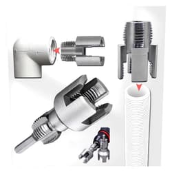 LIONICE 2 in 1 Integrated Internal & External Pipe Threading Tool 1/2 3/4 1 Npt 2025 Front Before PVC Pipe Re Threader Tool Electric Drill Thread Size Maker Kit for Plastic PPR Pipe Tap Die Set (3/4