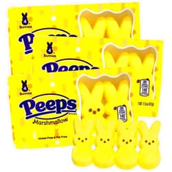 Needzo Yellow Bunny Marshmallow Easter Basket Fillers (Pack of 3) 1.5 Ounce Each