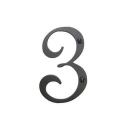Bushere & Son Iron Studio Inc. Classic Smooth Spanish Style Address Number 3 (Black)