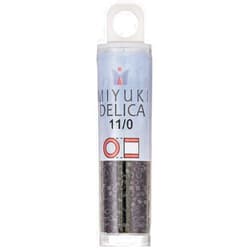 Miyuki DB010 7.2gm Delica Seed Beads, Size 11/0, Black Opaque