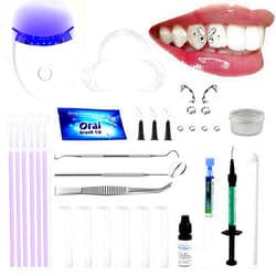 Lovamis Tooth Gem Kit Professional- Include Dental Grade Adhesive, Cure Light, Super Bling Crystal, DIY Dental Jewelry Set, Home Teeth Gem Kit, Safe & Easy Application - Long Lasting Sparkle(Butterfly kit)