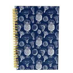 Knibeo Rustic Marine Life Sea Anemones Navy Blue Oceanic Lined Hardcover Spiral Notebook Journal 5.5×8.3 Inch,College Ruled Notebook for Work Notes Journaling,Gifts for Ocean Lovers Marine Life Lovers