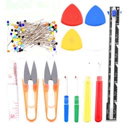 Swpeet 518Pcs Sewing Tools Kit, 10Pcs Professional Tailor's Chalk, 1Pcs Sliding Gauge and 4Pcs Seam Ripper with 500Pcs Quilting Sewing Pins and 2Pcs Snip Scissor Assortment Kit, Thread Remover