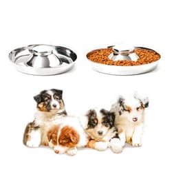 Thankspaw Stainless Steel Puppy Bowls, Set of 2 Puppy Feeder, Dog Food and Water Bowl, Food Feeding Weaning for Small Medium Large Dogs, Pets, M