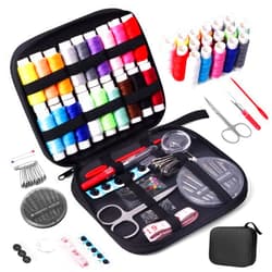 JUNING Sewing Kit with Case Portable Sewing Supplies for Home Traveler, Adults, Beginner, Emergency, Kids Contains Thread, Scissors, Needles, Measure etc