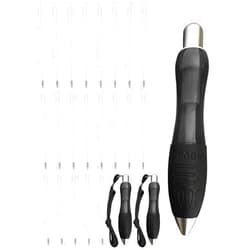 Lyforx 24-Pack Big Fat Pens Aids Writing For Tremor, Arthritis, Parkinson, Handicap, Carpal Tunnel Large Wide Grip Pen Black (3 Pens + 12Black Refills + 9 Blue Refills)