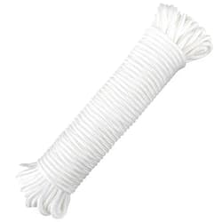 jijAcraft Nylon Rope, 100 Feet White Nylon Rope, 1/4 Inch Solid Braided Rope Thick Strong Nylon Rope for Multi-Purpose Tie Down, Clothesline, Gardening, Craft Projects