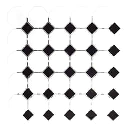 Squarefeet Depot Retro Octagon Porcelain Mosaic Floor and Wall Tile, 12