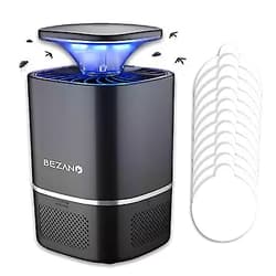 BEZANO Mosquito Killer - Powerful Working for Bugs, Mosquitoes, Gnats and Insects - Insect Blue Light Killer with 12 Sticky Glue Boards for Home