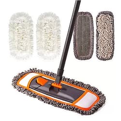 CLEANHOME Dust Mop for Floor Cleaning with 3 Kinds of Washable Mop Pads and Extendable 55” Long Handle, Multifunctional Microfiber Mop for Hardwood,Marble,Tile Floor Mopping