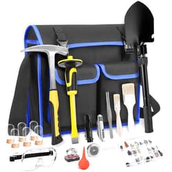 ARTKUNST 25 PCS Geology Rock Pick Equipment Kit, 28 oz. Rock Pick Hammer with 12