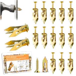 Sunxeke 160 PCS Self Drilling Drywall Anchors with Screws 2024 Upgraded Zinc Plated Steel Hollow Wall Anchors(0.47X1.18inch) and Screws, Easy Application No Drill or Holes in Wall