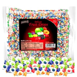 Colombina Delicate Fruit Drops, 4 Assorted Fruit Candy Flavors, Individually Wrapped, Ideal for Easter, Halloween, and Christmas, 2.2lbs (Pack of 1)