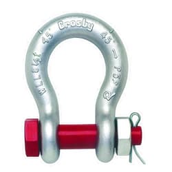 Crosby 1018446 Carbon Steel S-209 Screw Pin Anchor Shackle, Self-Colored, 1-1/2 Ton Working Load Limit, 7/16