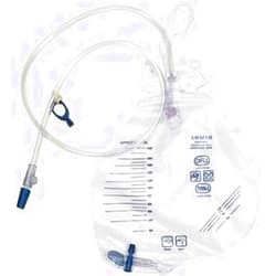 Amsino Amsure Urinary Drainage Bag, 2000mL, Anti-Reflux, Pre-Pierced Needle Free Sampling Port AS322