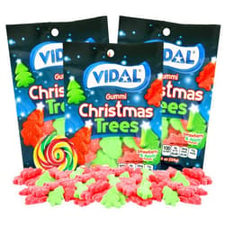 Needzo Holiday Candy Christmas Gummies Bags, Swirl Sticker Included, 4.5 Ounces, (Pack of 3) (Christmas Trees)