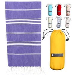 BAY LAUREL Turkish Beach Towel with Travel Bag 39 x 71 Quick Dry Sand Free Lightweight Large Oversized Towels Light