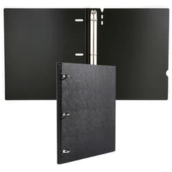 WOT I Telescoping 3 Ring Binder, Flexible Binder with Expandable Spine, Flat Thin Binder for School Office Home Use, Holds 160 Sheets 8.5x11 inch Paper, Black