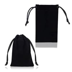 DTOL Velvet Cloth Jewelry Bags, Small Gift Pouches Drawstring Bags for Party, Travel Portable, Christmas, Festival, Makeup Favor Organizer Storage Holder Bags, 3x4 Inch 50 Pieces Black