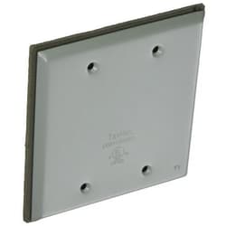 TayMac BC200S Weatherproof Metallic Device Cover, Blank, Two Gang, Gray