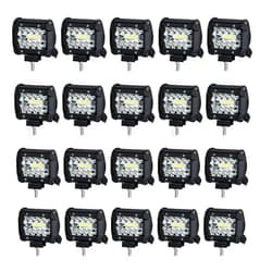 Turboo LED Pods, Turboo 4 Inch 60W LED Light Bar, 12000LM Spot Flood Combo Off Road Light Triple Row LED Work Light Driving Fog Lamps for Pickup Truck Jeep ATV UTV SUV Boat Light
