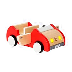 Hape Wooden Doll House Family Car| Toy Vehicle Seats up to 4 Figures for Complete Doll House Furniture Set
