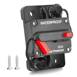 RED WOLF 60Amp Circuit Breaker for Boat Trolling Motor Marine ATV Trailer Vehicles Stereo Audio Electronic Battery Solar System Inline Fuse with Manual Reset Switch Waterproof DC 12V-48V