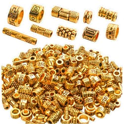 BronaGrand 100g (About 220-300pcs) Antique Gold Column Spacer Beads Bracelet Charms Necklace Pendants Jewelry Findings Accessories for Bracelet Necklace Jewelry Making