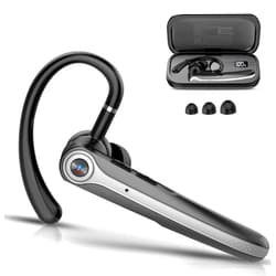 Atheewon Bluetooth Headset, Wireless Bluetooth Earpiece with ENC Noise Canceling Mic, 120Hrs Talk Single-Ear Headphones, LED Display, IPX7, V5.4 Hand-Free Earphone for Business/Trucker/Driver