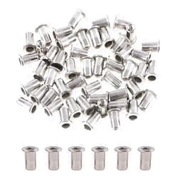 Glarks 50Pcs 304 Stainless Steel M4 Flat Head Threaded Rivetnut Insert Nutsert Rivet Nut Set (M4)