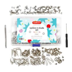 Incraftables Assorted Studs and Spikes Set (100pcs). Silver Spikes for Clothing (Small, Medium & Large) Kit. Metal Studs for Clothing for Crafts, Clothes, Crocs & Shoes w/Screwdriver & Punch Tool