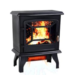 NChanmar Electric Fireplace, Electric Fireplace Heater 3D Flames Freestanding TV Stand Fireplace Stove CSA Approved Safety 1500W Realistic Log Flame for Indoor Use(Black)