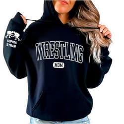 IZI POD Customized Wrestling Mom Sweater, Personalized Wrestling Mom Sweatshirt, Custom Wrestling Mom